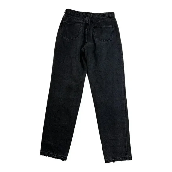 Princess Polly Zaiden Straight Leg Jeans Washed Black Denim US Size 6 - Picture 3 of 11